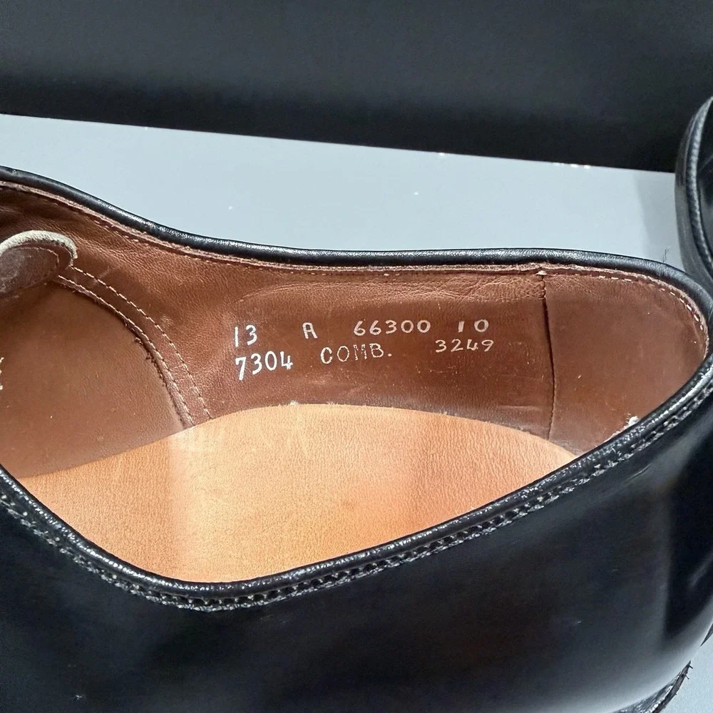 Allen Edmonds Belgium Wholecut Oxford Dress Shoes Mens 13 A Black‎ Calf Leather